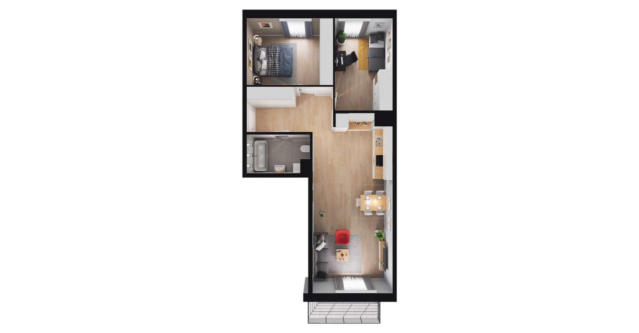 3-pokojowe mieszkanie 64m2 + balkon Bezpośrednio - Pełny obrazek: 2/23