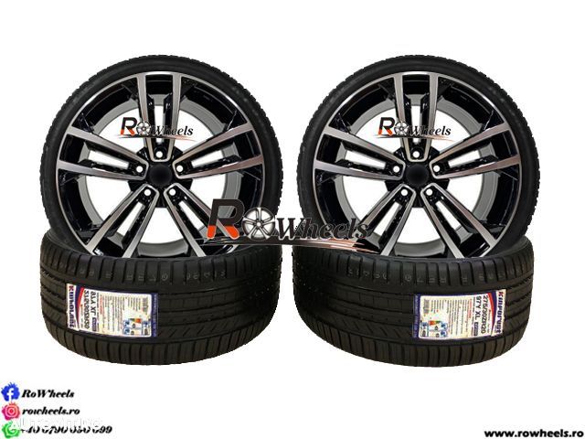 Jante AUDI SEAT SKODA VW 18 R18 Black Polish cu anvelope de vara sau iarna - 2