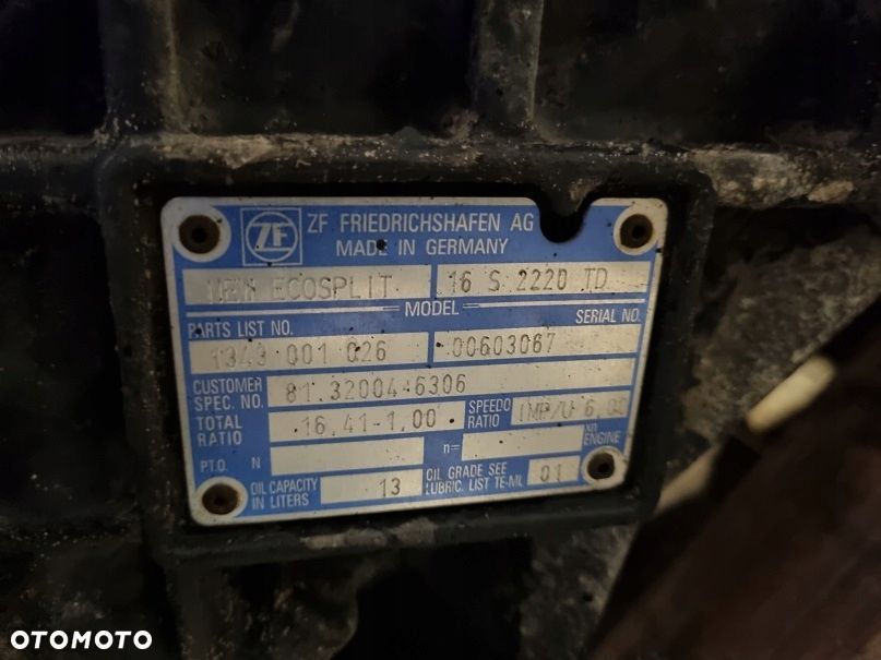 SKRZYNIA BIEGÓW MANUAL 16 S 2220 TD MAN TGA TGX TGS EURO 5 , EURO 6 - 5