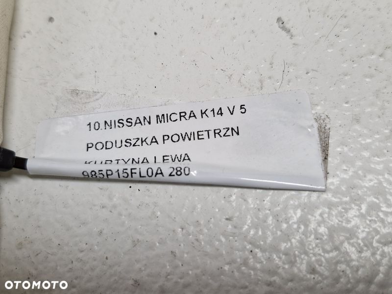 NISSAN MICRA K14 V 5 PODUSZKA POWIETRZN KURTYNA LEWA 985P15FL0A - 8