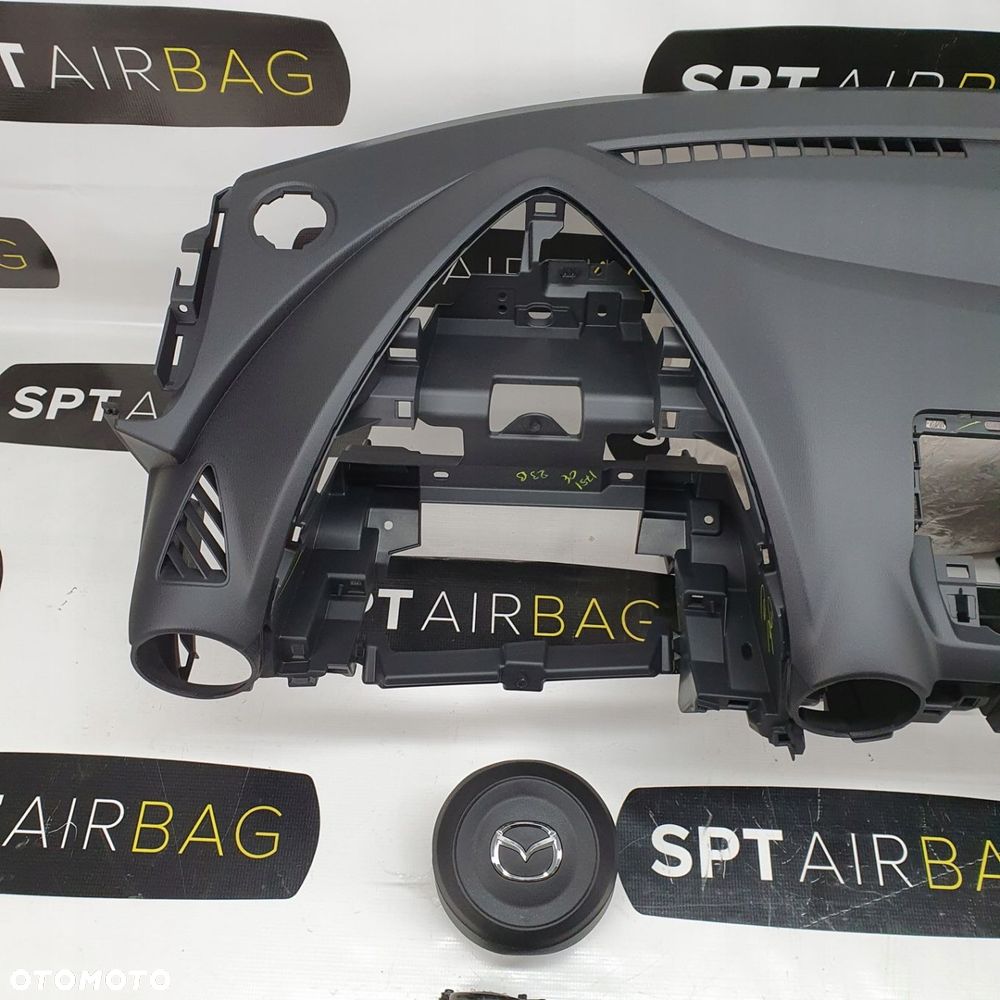 MAZDA 2 II LIFT DESKA ROZDZIELCZA KONSOLA KOKPIT PULPIT PODUSZKI AIRBAG AIR BAG PASY KIT SET - 2