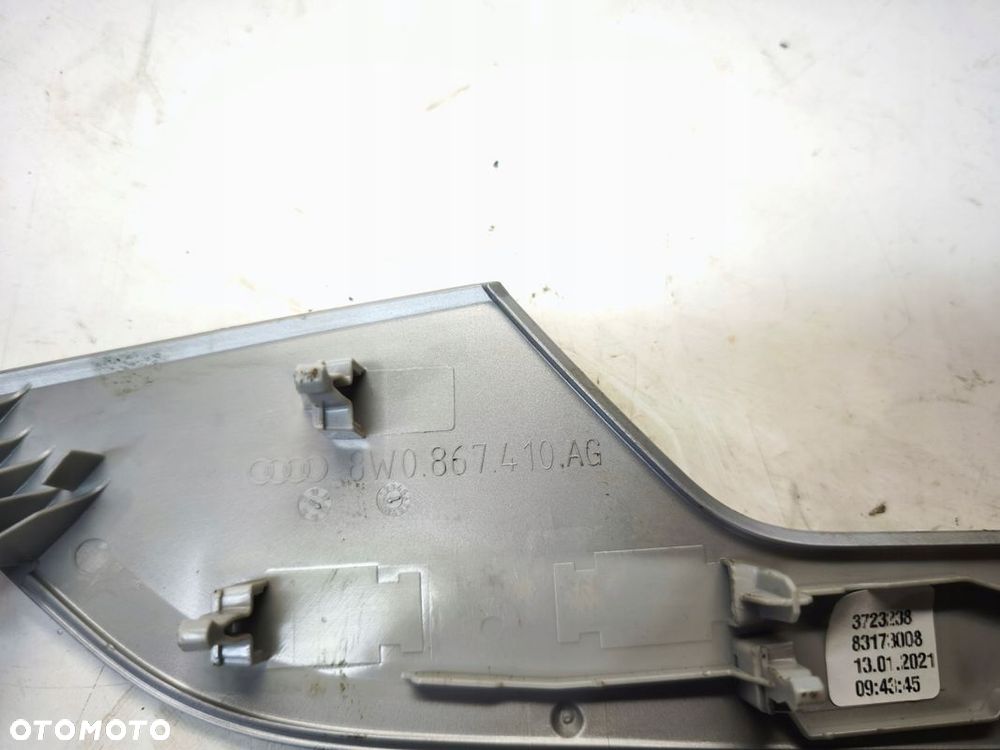 LISTWA DEKOR DRZWI PRAWY PRZÓD AUDI A4 B9 LIFT 8W0867410AG SZARY GŁADKI - 5