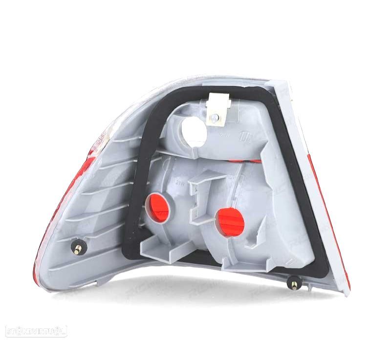 FAROL ESQUERDO EXTERIOR BMW E46 4P 98-01 VERMELHO BRANCO - 2