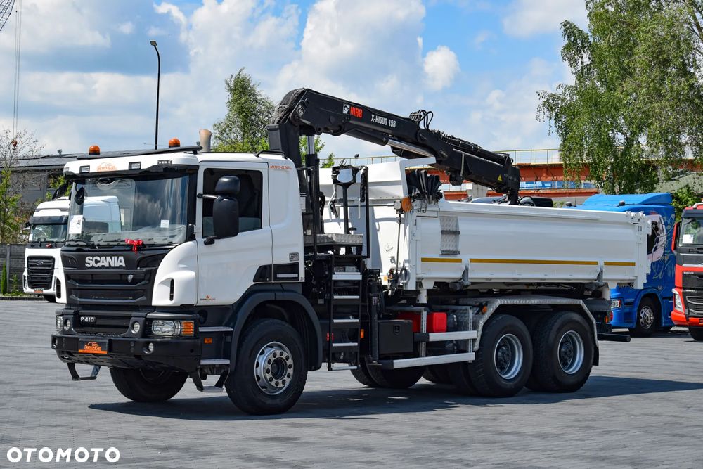 Scania P410 / 6x4 / EURO 6 / HDS HIAB X-HIDUO 158 B-3 / WYSUW x3 / ROTATOR / CHYWTAK / STEROWANIE RADIOWE / WYWROTKA / HYDROBURTA / AUTOMAT / KAMERA COFANIA / NAWIGACJA / HAK-ZACZEP / NISKI PRZEBIEG / 2018 / SERWISOWANY / SPROWADZONY - 3