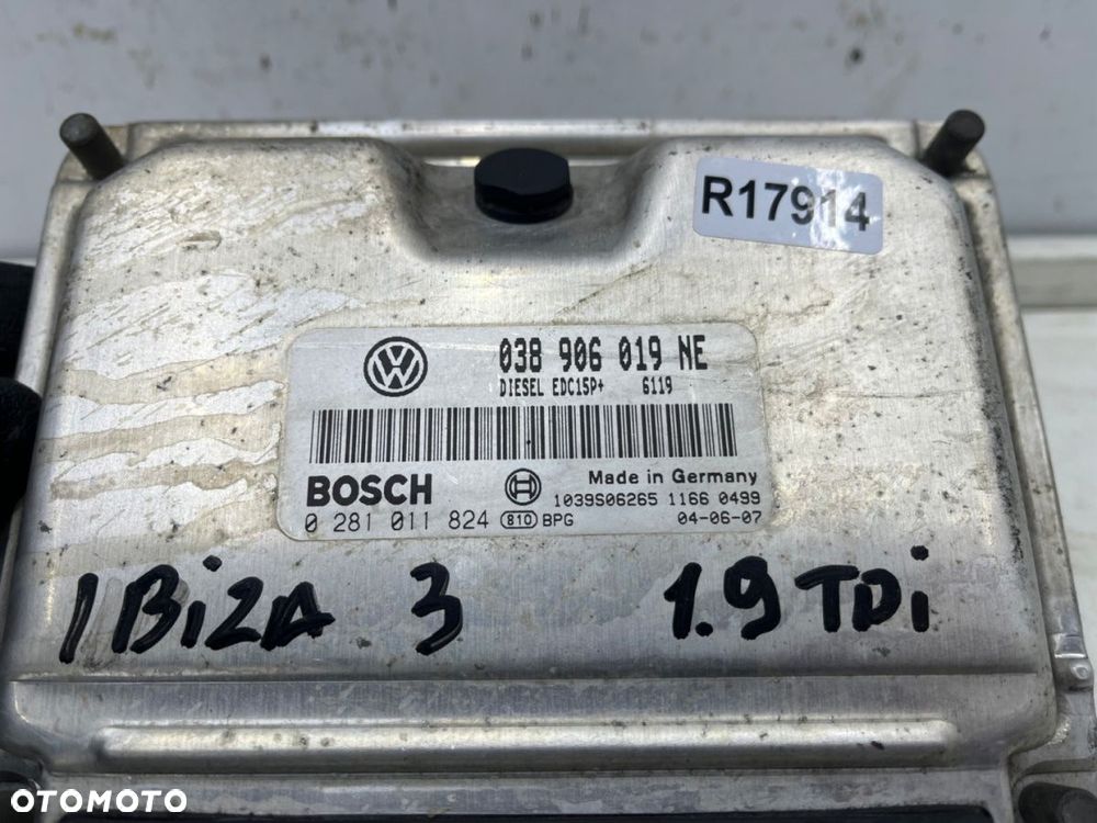 Komputer silnika VW Polo 9n Ibiza Cordoba Fabia 02-08r. 1.9 TDi sterownik ECU 038906019ne 0281011824 - 4