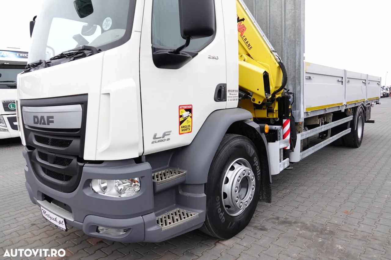 DAF LF 250 / 4X2 / CUTIE - 7.30 + HDS HYVA HB 150XE3 / RADIOCOMANDĂ / ROTATOR / CAPACITATE MAX: 5200 KG / EURO 6 - 9
