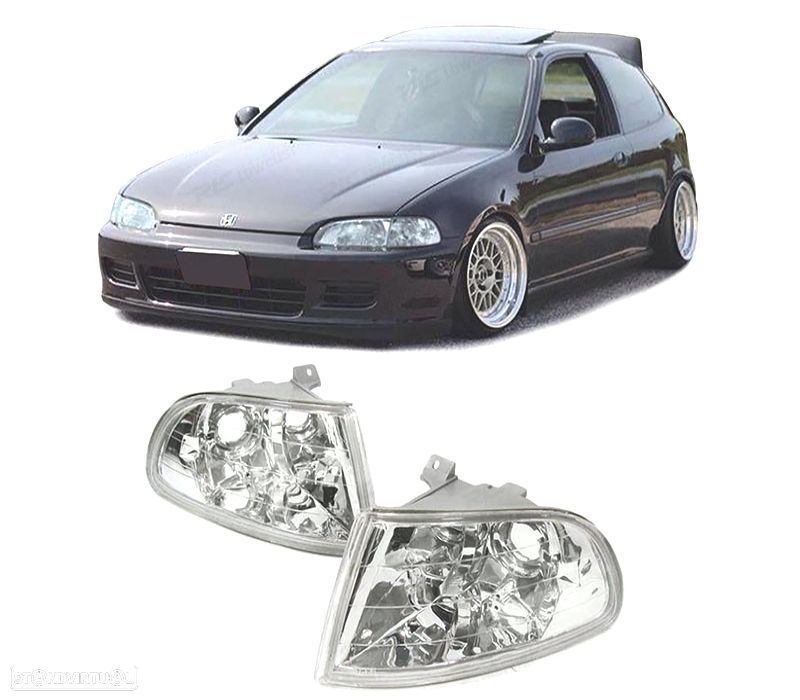 PISCAS FRONTAIS HONDA CIVIC 91-95 FUNDO CROMADO - 1