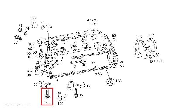 MERCEDES WIELE MODELI Sruba bloku silnika OE - 2