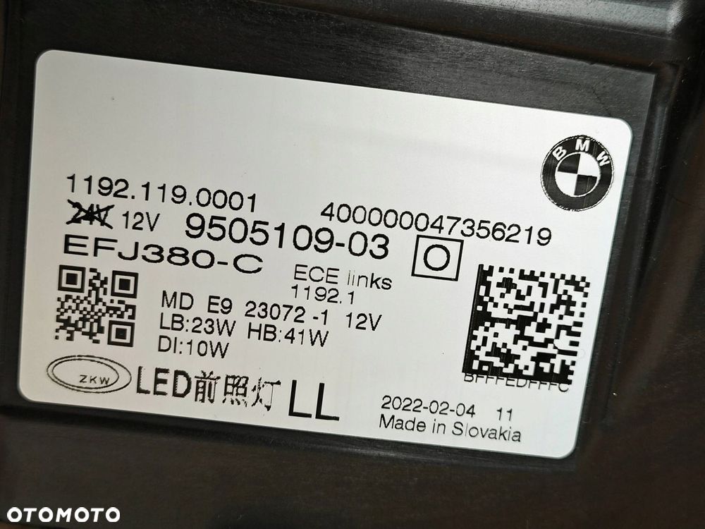 LAMPA LEWY PRZÓD SHADOW LINE BMW 4 G22 G23 G26 G80 G81 G82 G83 EUROPA 33km - 10