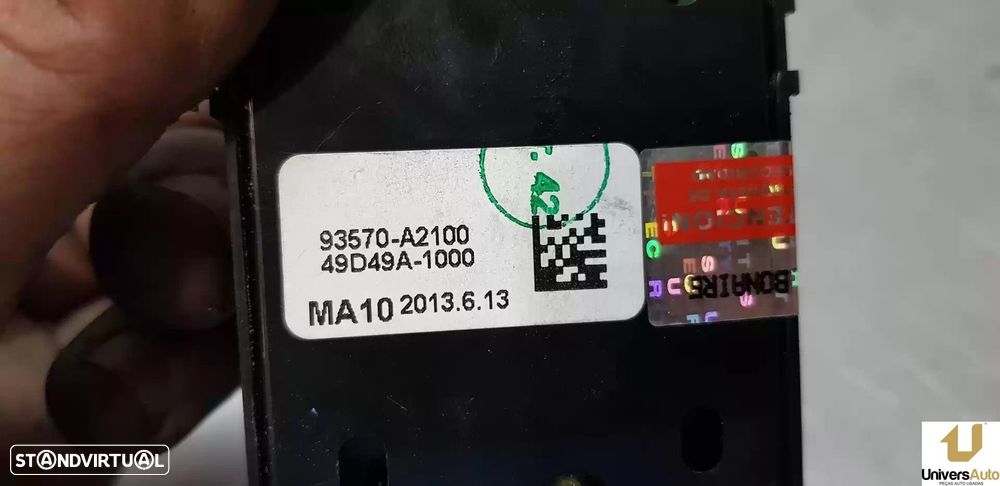 COMANDO ELEVADOR DE VIDRO FRONTAL ESQUERDO KIA CEED 2014 -93570A2100 - 4