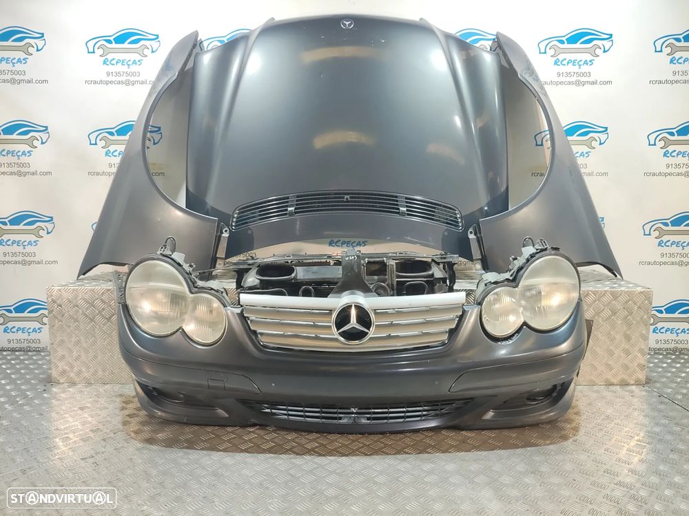 FRENTE COMPLETA MERCEDES BENZ CLASS C W203 SPORT COUPE CAPOT PARACHOQUES SENSORES GUARDA-LAMAS OTICAS RADIADOR VENTILADOR FRENTE FIBRA REFORÇO - 1