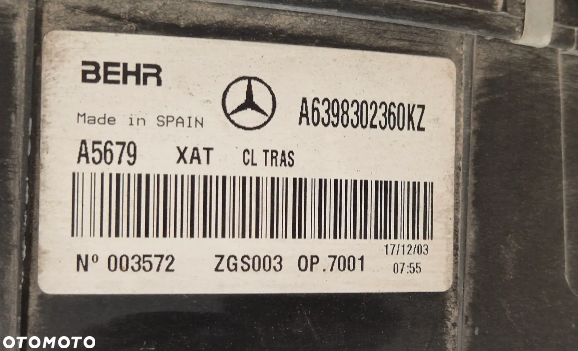 NAGRZEWNICA TYŁ TYLNA MERCEDES VIANO VITO W639 W 639 A6398302360KZ - 9