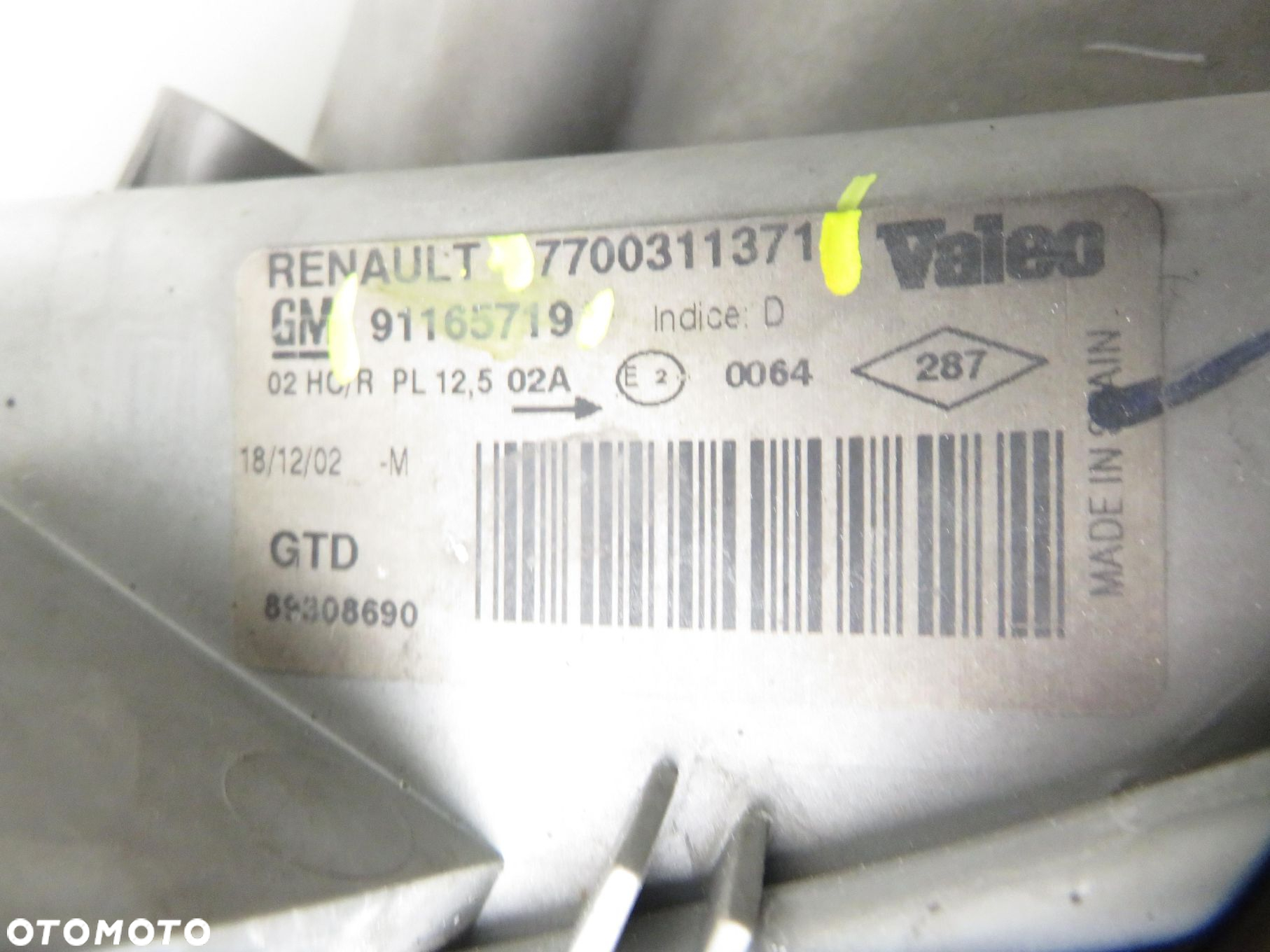 LAMPA LEWA PRZEDNIA OPEL VIVARO A 91165719 7700311371 - 9
