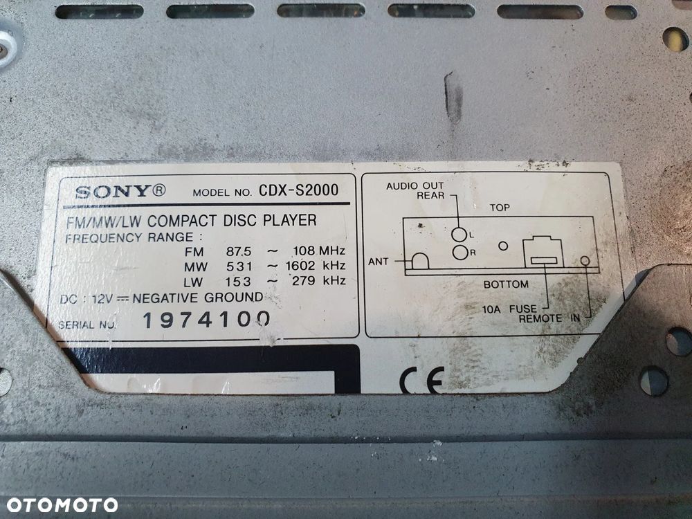 Radio SONY CDX-S2000 RADIO SAMOCHODOWE POSIADAM 2 SZT - 3