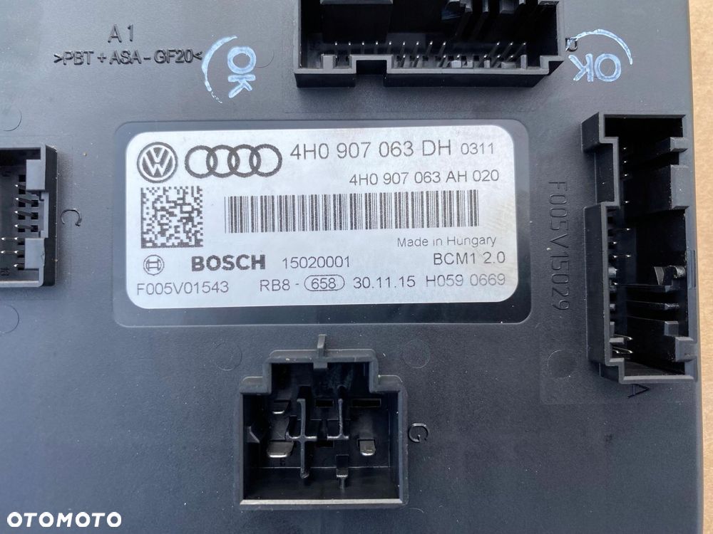 MODUŁ STEROWNIK KOMFORTU BCM - A6 C7 - AUDI BOSCH 4H0907063DH - 2