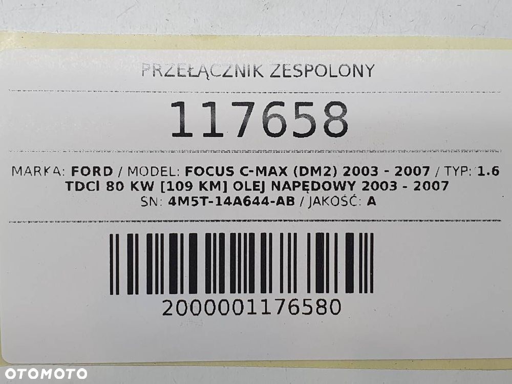 PRZEŁĄCZNIK ZESPOLONY 4M5T-14A644-AB TAŚMA ZWIJAK FORD C-MAX MK1 - 10