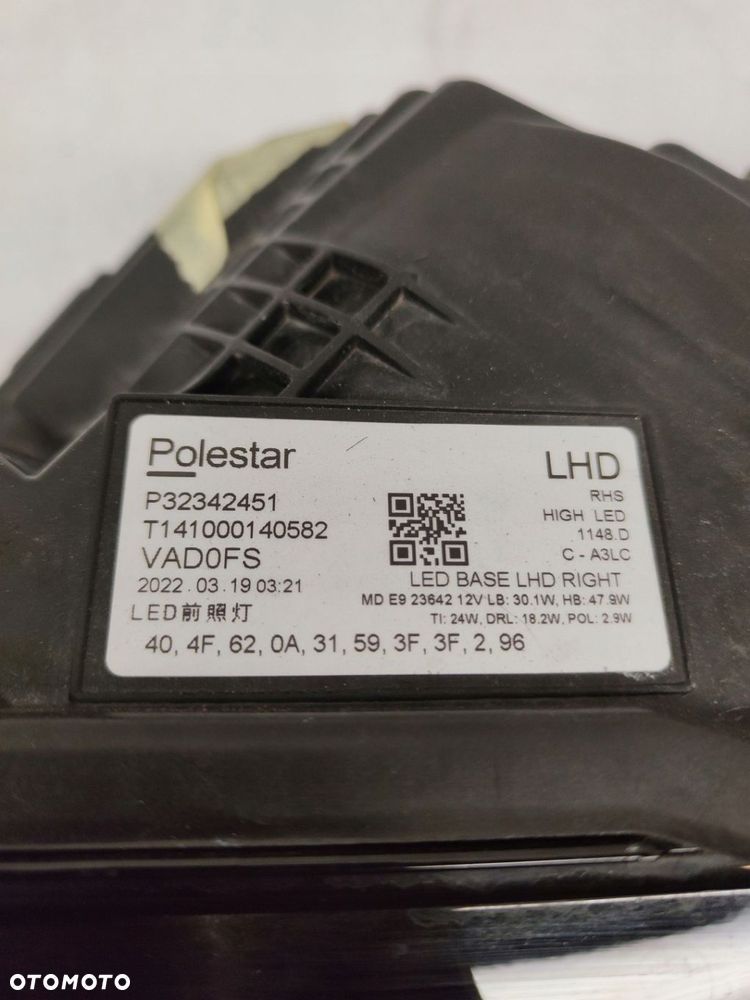 VOLVO POLESTAR FULL LED LAMPA PRAWY PRZÓD 32342451 - 12