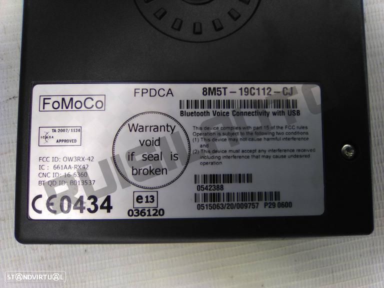 Módulo Bluetooth 8m5t-19c113-cj Ford Fiesta Vi [2008_2017] 1.4 - 3