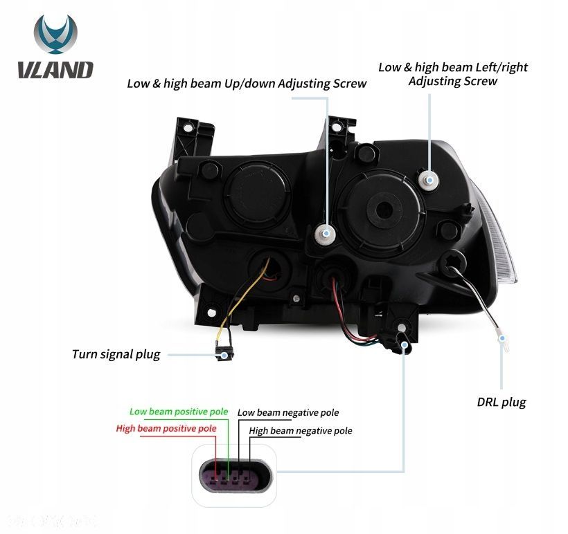Reflektor Lampa kpl Vland Dayline LED Neon Tuning Dodge Charger Lift 2011- - 9
