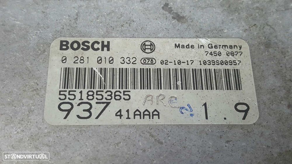 CENTRALINA DO MOTOR UCE ALFA ROMEO 147 (190) 1.9 JTD DISTINCTIVE - 4