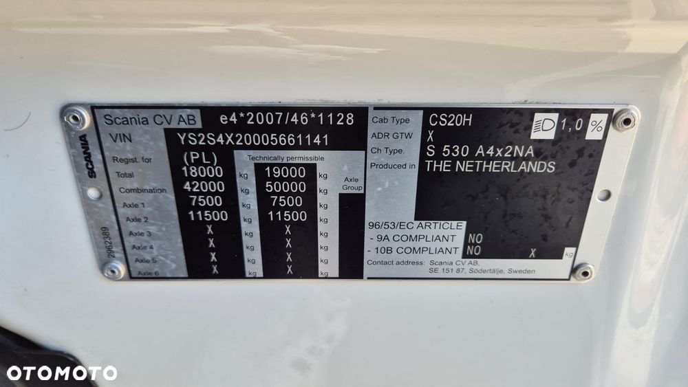 Scania SCANIA///V8///S530///2022/// EURO6///FULL LED///ZABUDOWY MIĘDZYOSIOWE///NAWIGACJA/// WYŚWIETLACZ OBCIĄŻENIA/// STAN BARDZO DOBRY - 39