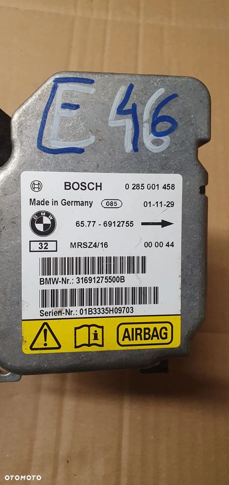 Moduł Sensor Airbag Poduszek BMW 3 E46 6912755 - 5