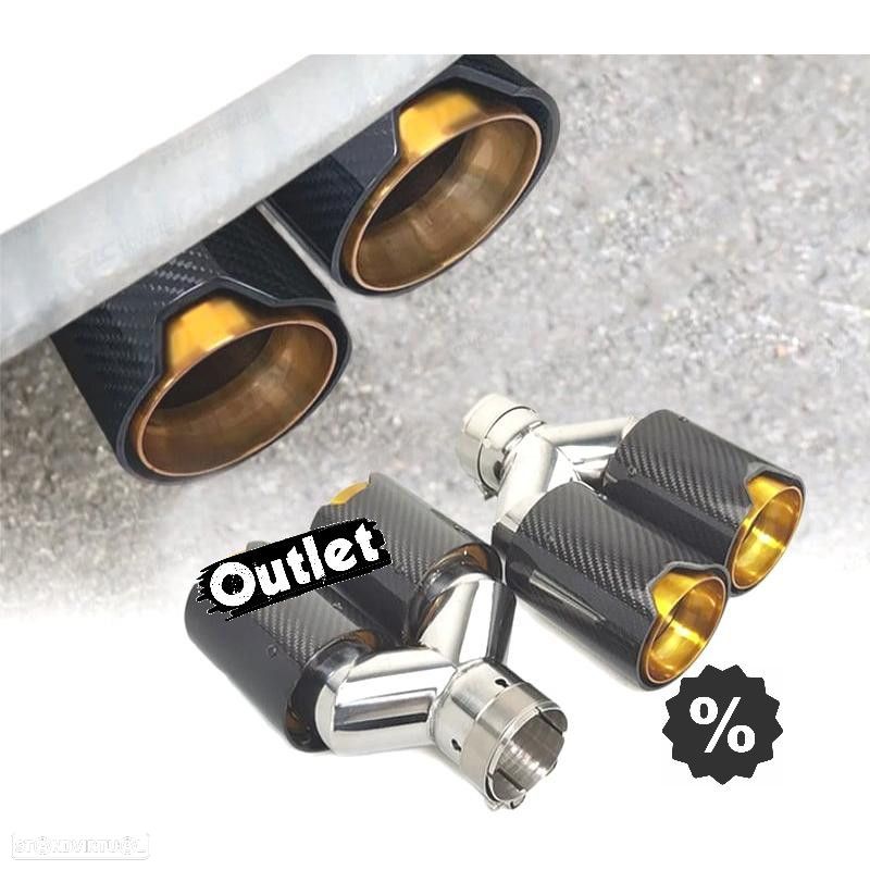 E010119C1 PONTEIRA DE ESCAPE BMW LOOK M PERFORMANCE DORADO CARBONO - 1