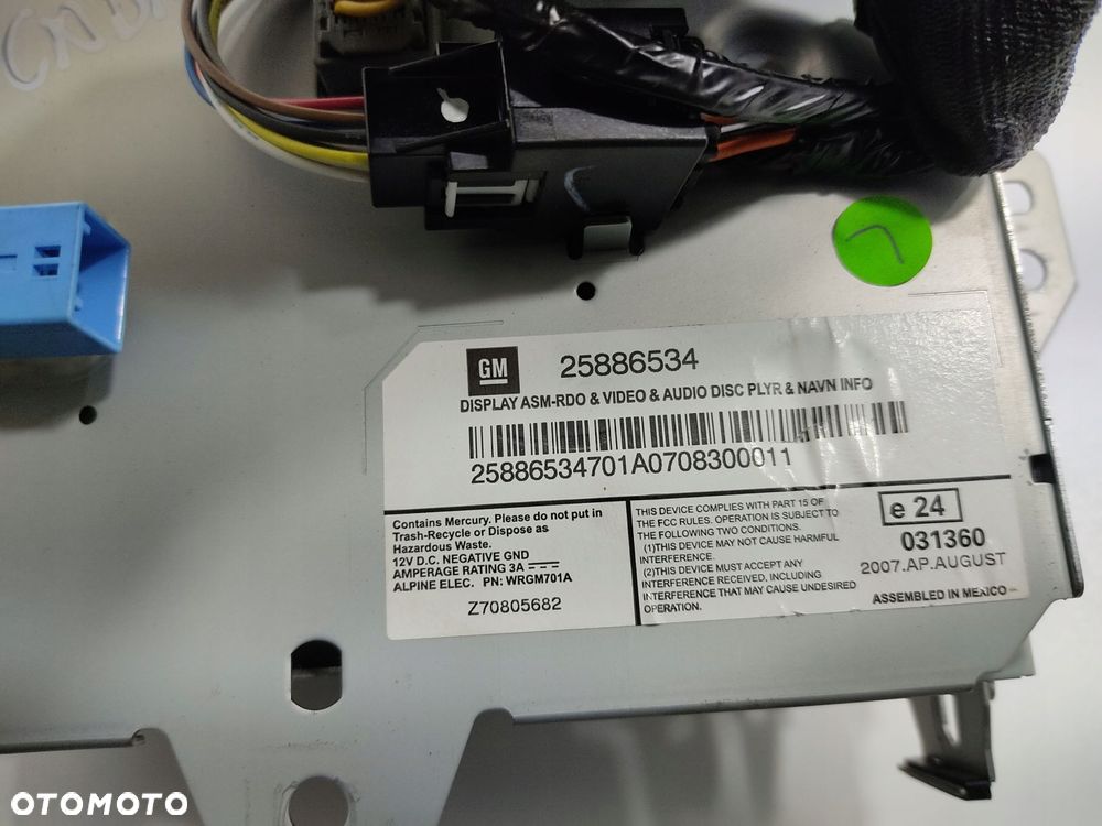 wyświetlacz monitor nawigacji cadillac cts ii 25886534 2007-2014 - 11