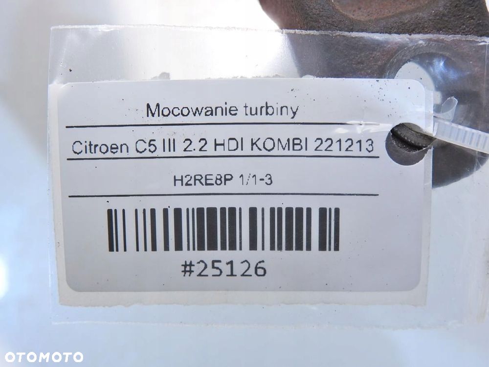 ŁAPA TURBOSPRĘŻARKI CITROEN C5 III 2.2 HDI - 6