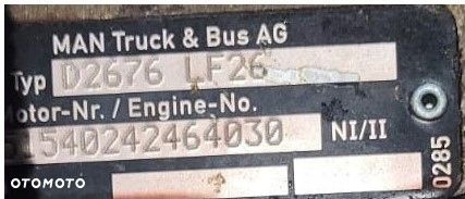 SILNIK D2676 LF26 MAN TGX / TGS 480KM 440KM EURO 6 BEZ ZWROTU SILNIKA - 6