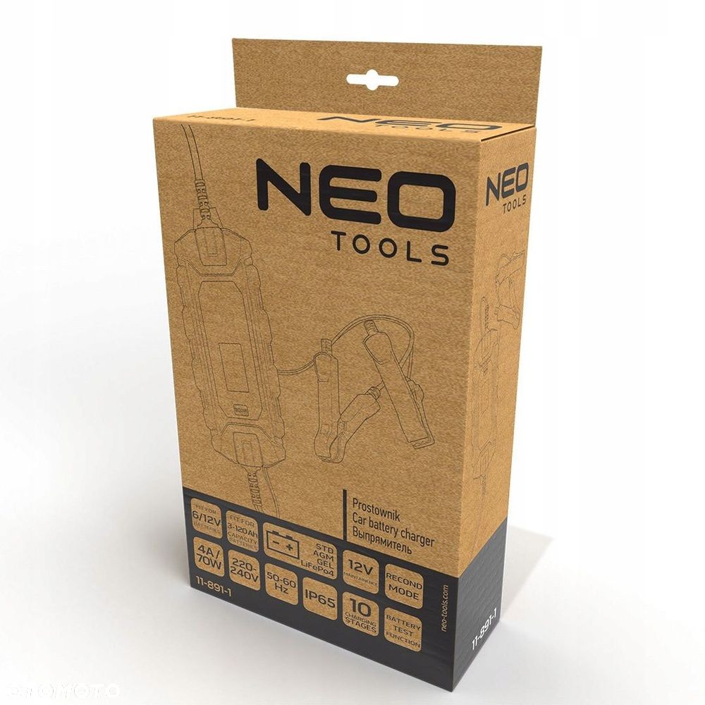 NEO ŁADOWARKA PROSTOWNIK DO AKUMULATORA 4A/70W 12V - 4