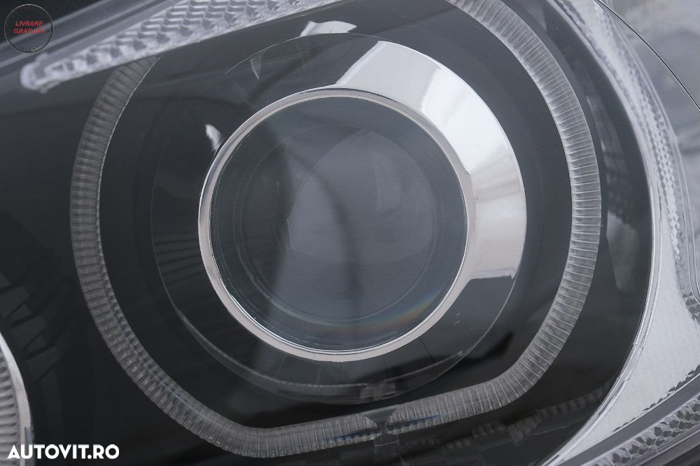 Faruri Angel Eyes BMW Seria 3 E90 Sedan E91 Touring (03.2005-2011) Negru- livrare gratuita - 7