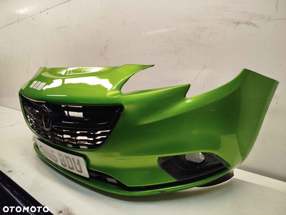 ^ ZDERZAK PRZÓD PRZEDNI OPEL CORSA E Z30P ZIELONY HALOGENY - 3