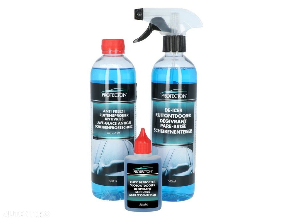 Set de Iarna Protecton 3 Piese - Esentiale pentru Iarna - Spray Dezghetare, Dezghetator yale si parbrizol - 1