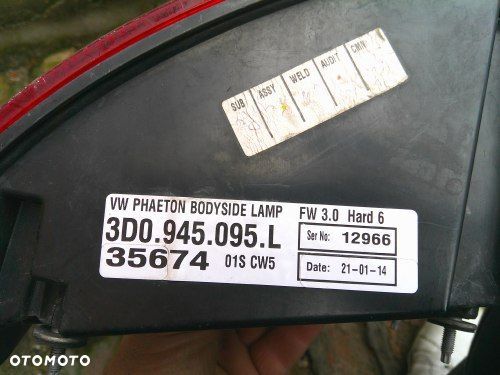 VW PHAETON 3D0 LIFT 09-13 LAMPA TYLNA LEWA LED EUROPA CIEMNA - 8