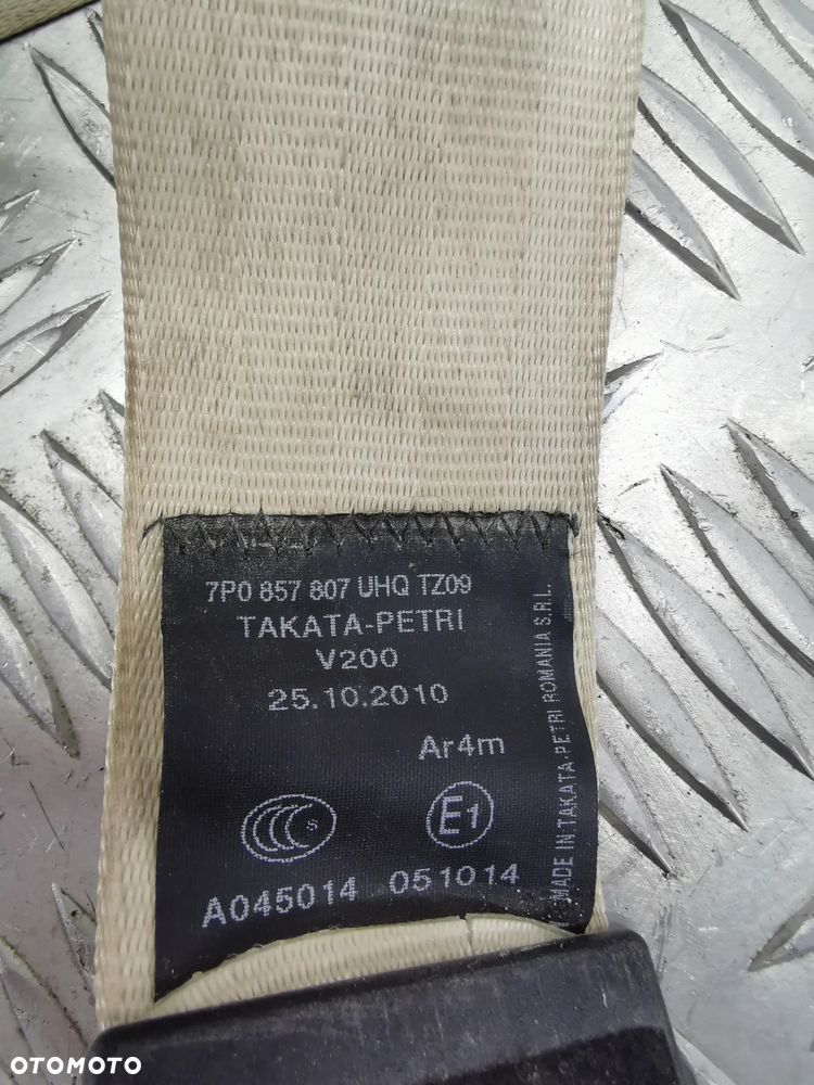 VW TOUAREG 7P 10-18R PAS BEZPIECZENSTWA SRODKOWY TYL BEZOWY JASNY 7P0857807 - 6