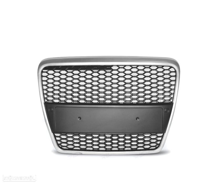 GRELHA FRONTAL AUDI A6 C6 04-10 LOOK RS6 CINZA CLARO - 2