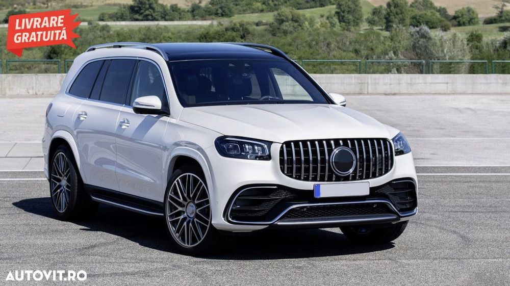 Grila Centrala Mercedes GLS SUV X167 (2019-2023) GTR Look Negru Crom - 8