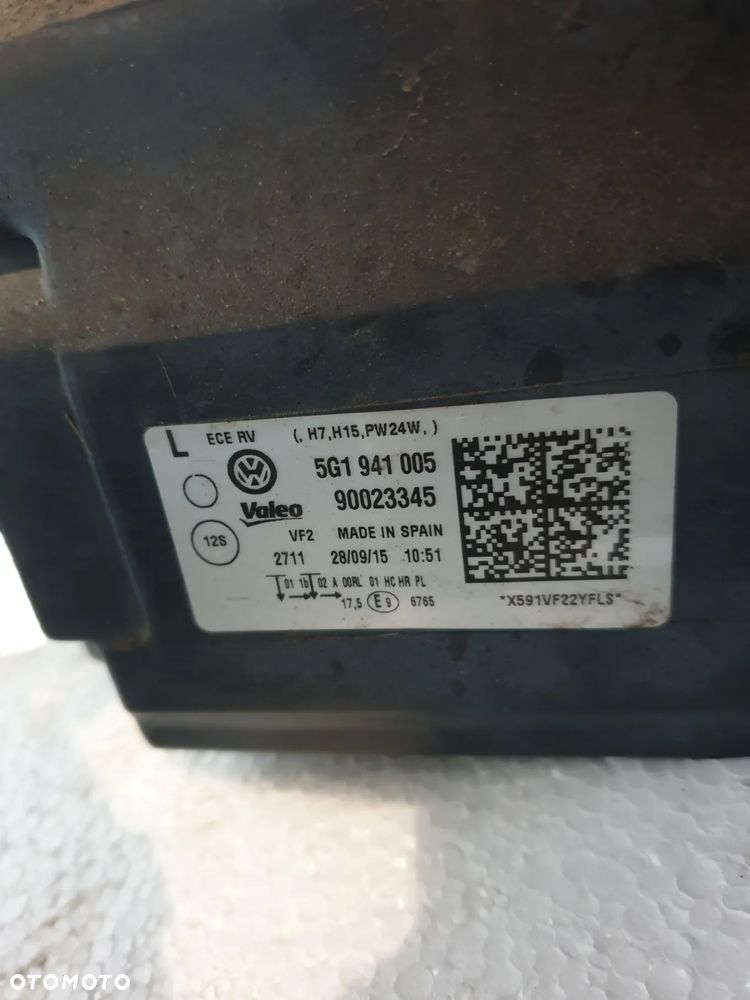 VW GOLF VII 7 PRZED LIFT PRZED FL LAMPA PRAWA LEWA LAMPY PRAWY LEWY  PRZÓD PRZEDNIE ZWYKŁE LEWE PRAWE 5G1941005 5G1941006 IDEALNE JAK NOWE ORYGINAŁ Z AUTA POTESTOWEGO O MINIMALNYM PRZEBIEGU! - 5