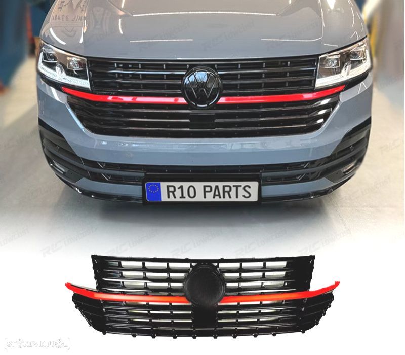 GRELHA VOLKSWAGEN VW MULTIVAN T6.1 19-24 PRETO VERMELHO - 1