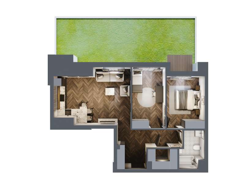 Mieszkanie, 67.46m², 3 pokoje, 1 piętro, B-KLM14-M5, Nowe Horyzonty
