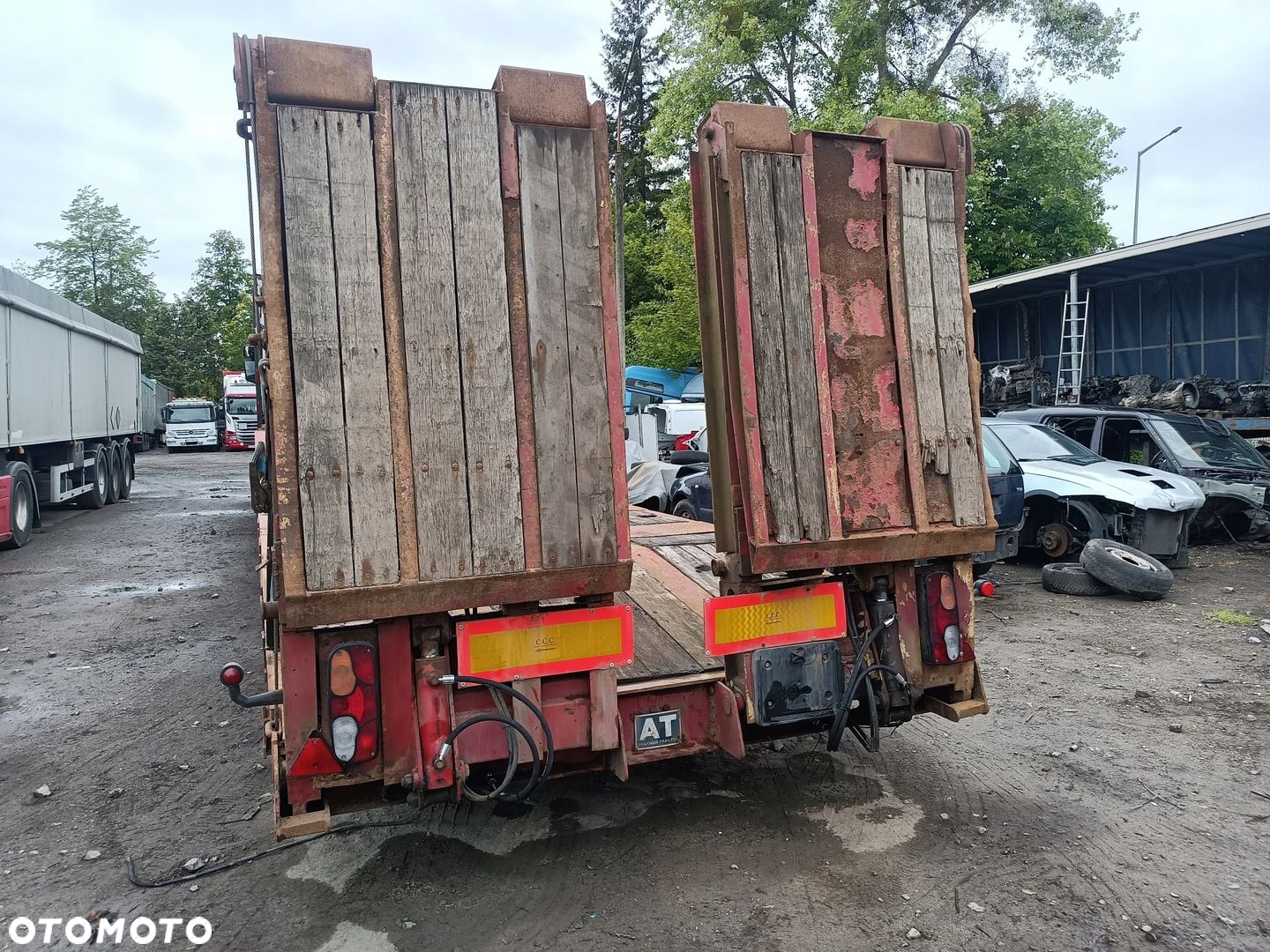 naczepa niskopowozie knorr kontener najazdy hydrauliczne 2008 POSZERZENIA - 5