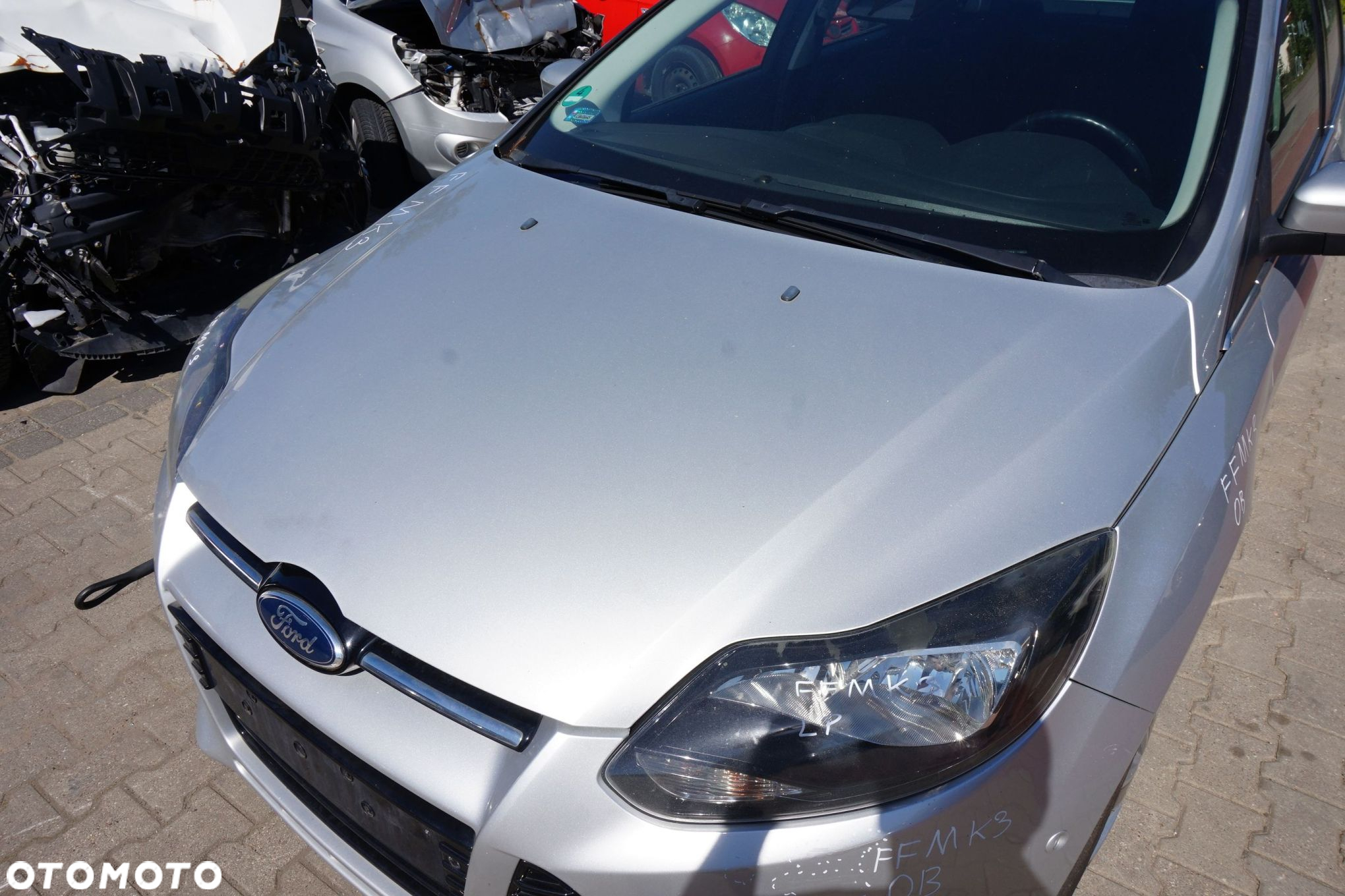 MASKA ZDERZAK BŁOTNIKI LAMPY FOCUS III MK3 OB 0B  FORD 2010-2014 SREBRNY PRZÓD KOMPLETNY - 3