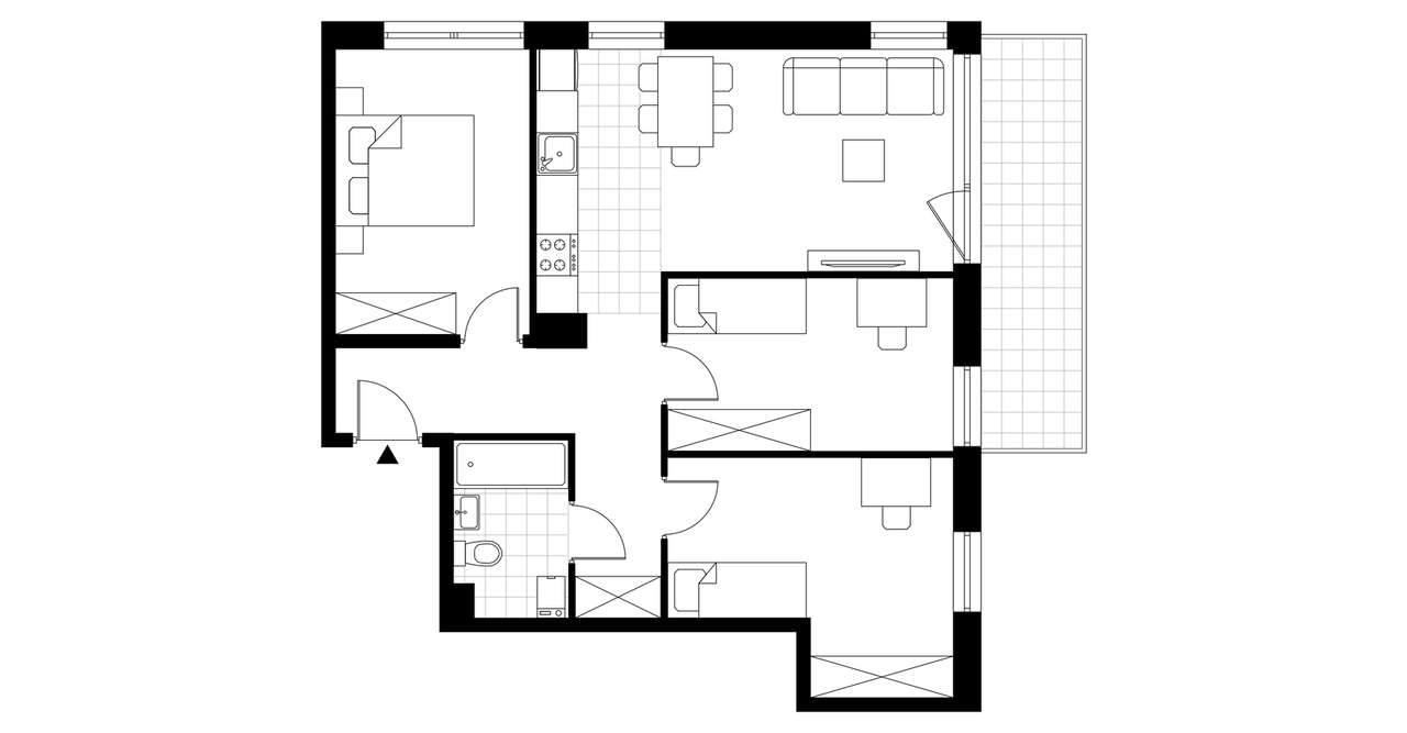 4-pokojowe mieszkanie 66m2 + balkon - Pełny obrazek: 3/13