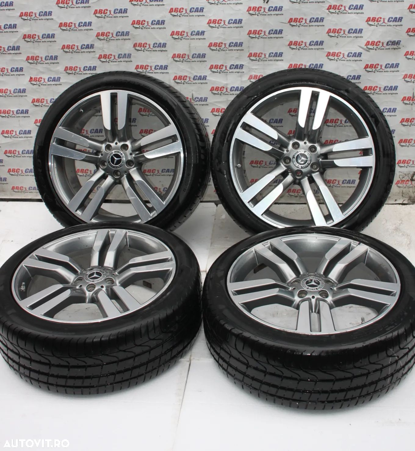 Set jante aliaj R20 Mercedes GLK-Class (X204) 2008-2015 A2044011304, 8JX20H2, ET42, distanta prezoane 5x112, diametru guler ghidare: 66,6, cu anvelope vara PIRELLI 255/40/R20, dot:2020 - 1