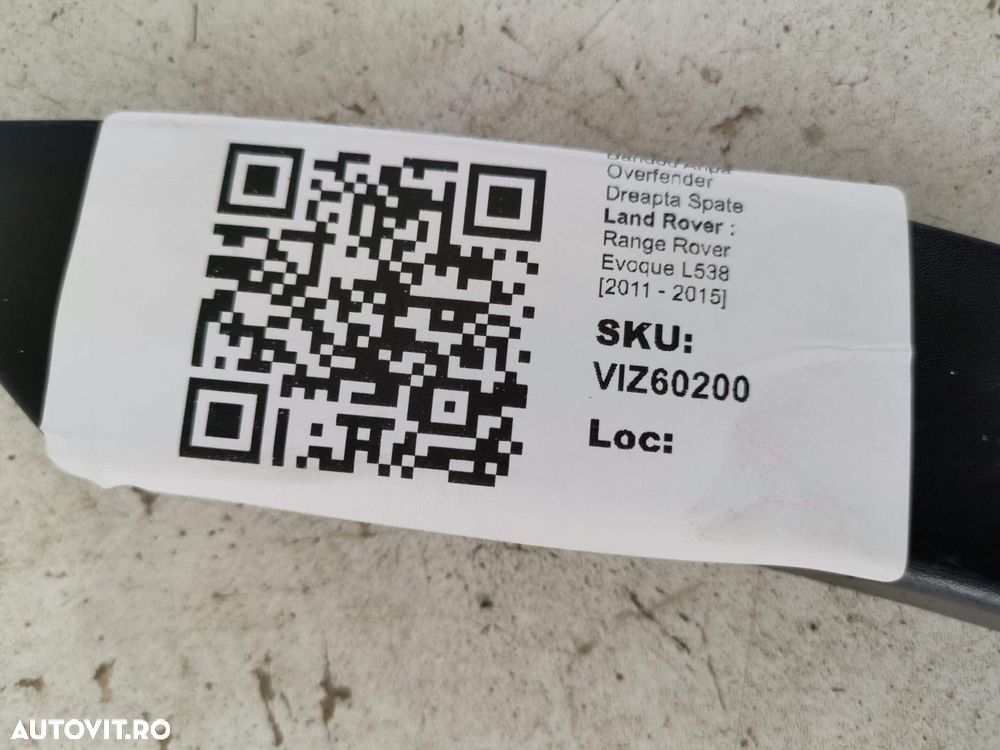 Bandou Aripa Overfender Dreapta Spate Land Rover  Range Rover Evoque L - 8