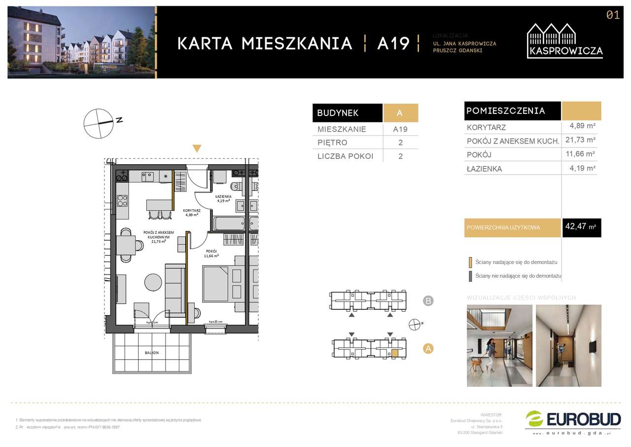 Osiedle Kasprowicza Pruszcz Gdański 2 pokoje