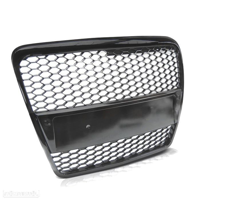GRELHA FRONTAL AUDI A6 C6 04-08 LOOK RS PRETO BRILHANTE - 2