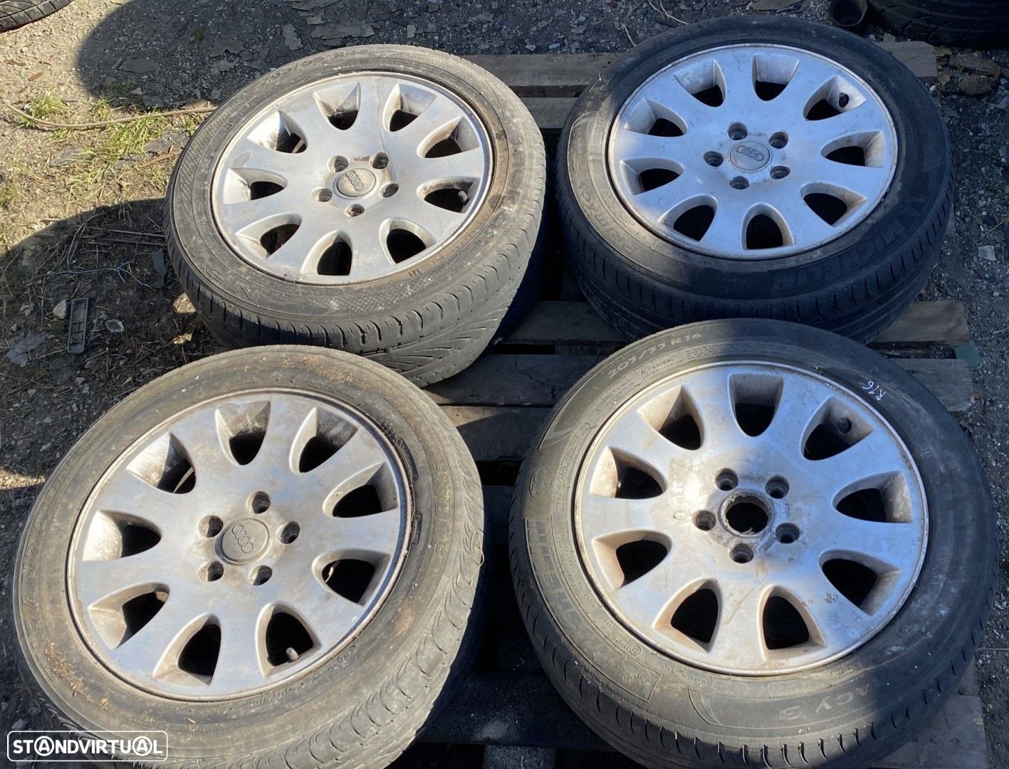 Jantes Audi R16 com pneus 205/55 furação 5x112 - 1