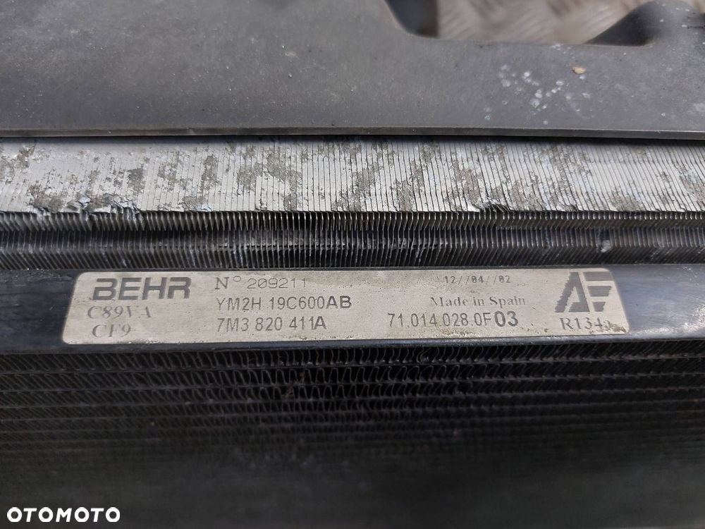 CHŁODNICE KOMPLET + WENTYLATORY FORD GALAXY MK1 FL 1.9 TDI 7M3820411A - 2